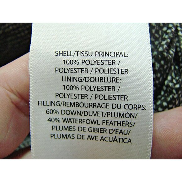 Lauren Ralph Lauren Goose Down Puffer Packable Jacket Black Grey Zip Womens XL - Picture 10 of 12